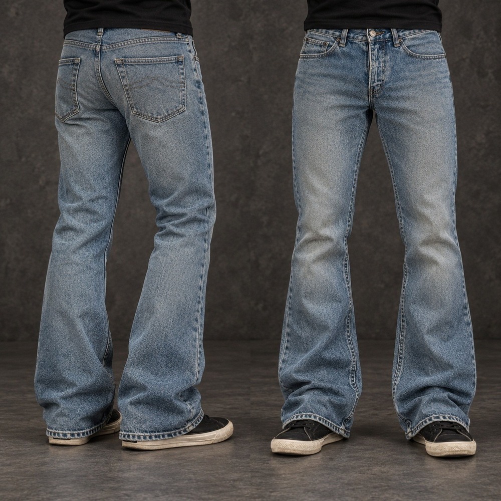 27x30 Faded Blue Bootcut Flare Jeans Y2K 2000s Vintage